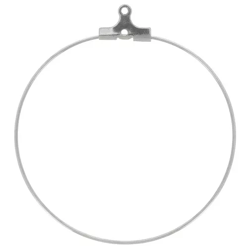 Supports boucles d'oreilles - Créoles à décorer 40 mm - Acier inoxydable 304L x2