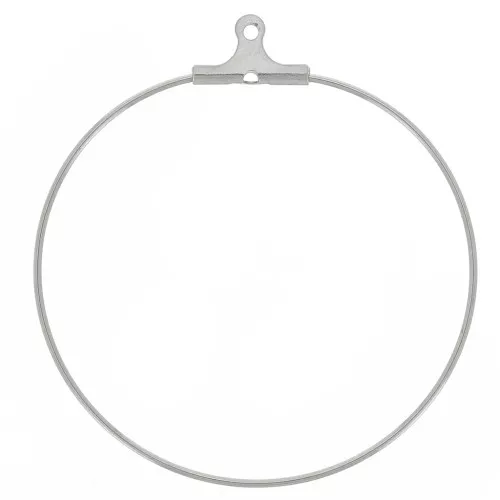 Supports boucles d'oreilles - Créoles à décorer 35 mm - Acier inoxydable 304 x2