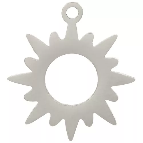 Breloque soleil évidé 16x15 mm - Acier inoxydable 304 x1