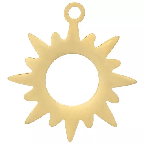 Breloque soleil évidé 16x15 mm - Acier inoxydable 304 Doré x1
