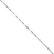 Chaîne maille Forçat liméé alternée perles rondes 3.5mm Acier inoxydable 304 x50cm