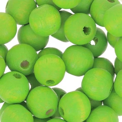 Perles rondes en bois 8 mm Vert clair x20