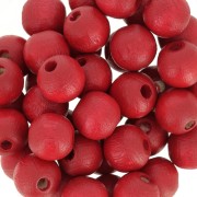 Perles rondes en bois 8 mm Rouge x20