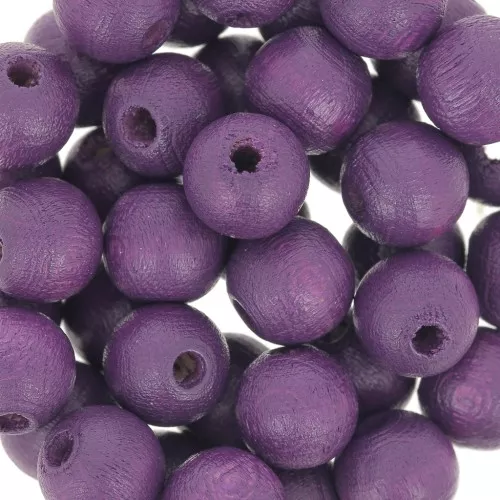 Perles rondes en bois 8 mm Prune x20