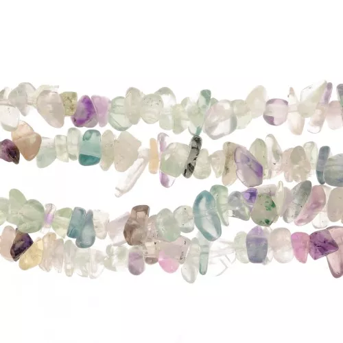Lot De 100 Perles Chips En Amazonite Naturelle - Tailles 5 à 8 Mm, Gemme Multicolore