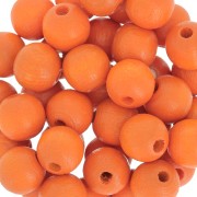 Perles rondes en bois 8 mm Orange x20