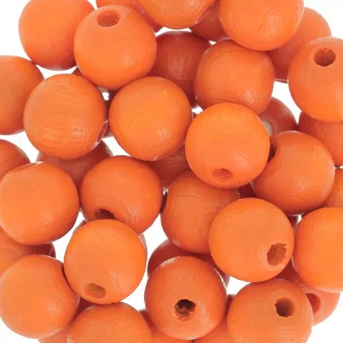 Perles rondes en bois 8 mm Orange x20