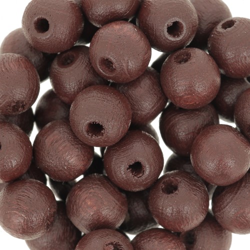 Perles rondes en bois 8 mm Marron Foncé x20