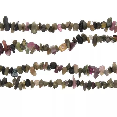 Perles chips 3 - 5 mm en pierre gemme - Tourmaline x84cm