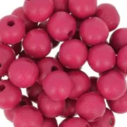 Perles rondes en bois 8 mm Fuchsia x20