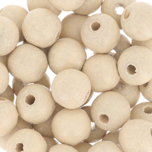 Perles rondes en bois 8 mm Naturel x20
