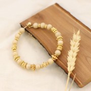 Perles rondes en bois 8 mm Naturel x20