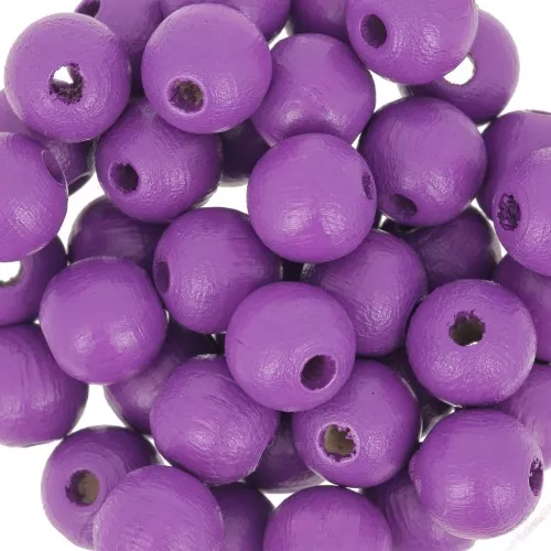 Perles rondes en bois 8 mm Amethyst x20