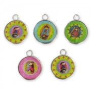 Breloques Vierges résine époxy 24 mm argenté x5|raw }}