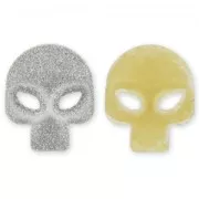 Têtes de mort métal Hotfix 12x10 mm argenté x16