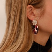 Clous d'oreilles spirale 16 mm - avec anneau ouvert - Placage Argent fin x2