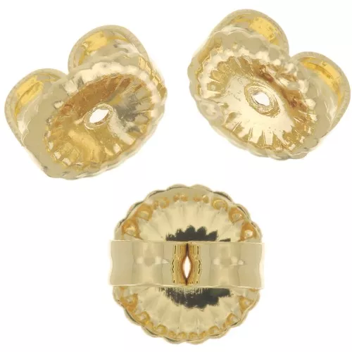 Poussoirs - Poussettes pour clous d'oreilles 6 mm - Doré à l'or fin x6