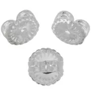 Poussoirs - Poussettes pour clous d'oreilles 6 mm - Placage Argent fin x6