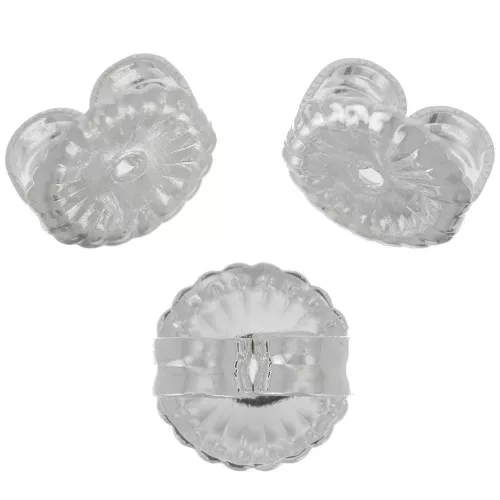 Poussoirs - Poussettes pour clous d'oreilles 6 mm - Placage Argent fin x6
