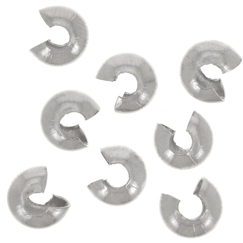 Caches perles à écraser 4 mm - Acier inoxydable 304L x20