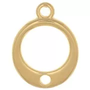 Breloque cercle évidé avec un trou 14 mm - Doré à l'or fin x1