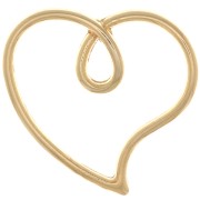 Pendentif coeur évidé 16x17 mm - Doré à l'or fin x1|raw }}