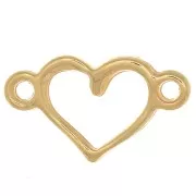 Intercalaire coeur 2 anneaux 8x14.5 mm - Doré à l'or fin x1