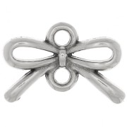 Intercalaire noeud 2 trous 8x12.5 mm - Placage argent fin vieilli x1