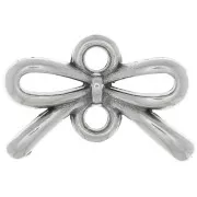 Intercalaire noeud 2 trous 8x12.5 mm - Placage argent fin vieilli x1