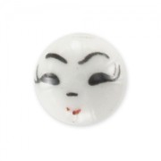 Ronde en céramique 10 mm Visage Blanc x1