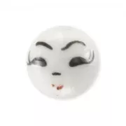 Ronde en céramique 10 mm Visage Blanc x1