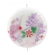 Palet céramique 14 mm Rose/Blanc x1