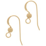 Crochets d'oreilles boule diamantée 13 mm - Gold filled (or laminé)  x2|raw }}