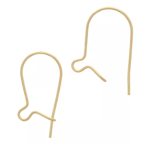 Boucles d'oreilles crochets dormeuses 14 mm - Gold filled (or laminé)  x2
