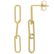 Boucles d'oreilles chaîne maille rectangle 30x4 mm - Gold filled (or laminé) x2|raw }}
