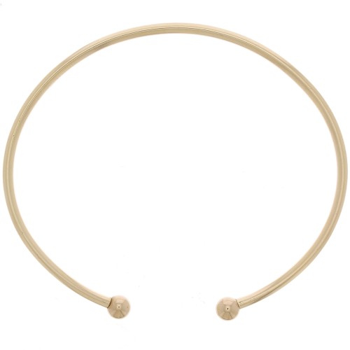 Bracelet jonc 2.2 mm avec boules dévissables -  Gold filled (or laminé)  x17.5cm