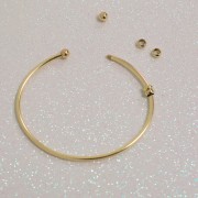 Bracelet jonc 2.2 mm avec boules dévissables -  Gold filled (or laminé)  x17.5cm