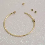 Bracelet jonc 2.2 mm avec boules dévissables -  Gold filled (or laminé)  x17.5cm