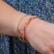 Bracelet jonc 2.2 mm avec boules dévissables -  Gold filled (or laminé)  x17.5cm