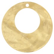 Pendentif créole rond ajouré martelé 40 mm - Doré à l'or fin x1|raw }}