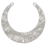 Intercalaire pour collier demi-lune martelé 33x35 mm - Rhodié x1|raw }}