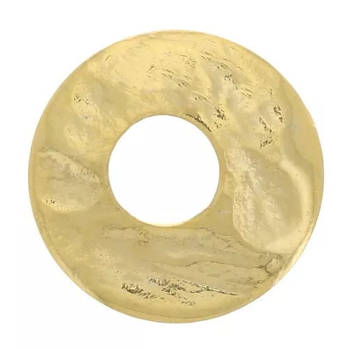 Intercalaire disque évidé martelé 10 mm - Doré à l'or fin x1