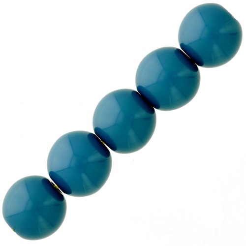 Perles en résine opaque 6 mm - Bleu canard x10