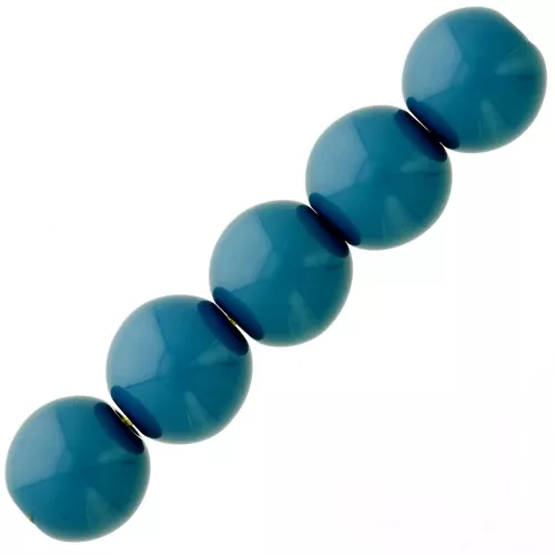 Perles en résine opaque 6 mm - Bleu canard x10