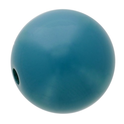 Perle en résine opaque 10 mm - Bleu canard x1