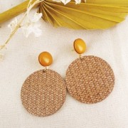 Cabochon rond en résine opaque 12 mm - Bleu canard x1