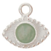 Breloque oeil 10 mm pour cabochon 4 mm - Argent 925 x1