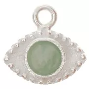 Breloque oeil 10 mm pour cabochon 4 mm - Argent 925 x1