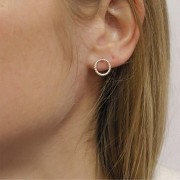 Boucles d'oreilles cercle fil torsadé évidé 10 mm - Argent 925 x2