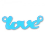 Intercalaire 2 anneaux Love 42x14 mm Aquamarine x1|raw }}